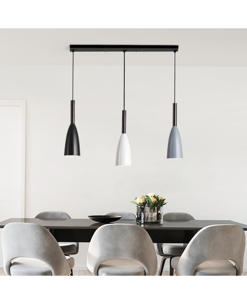 hanging pendant lights over dining table