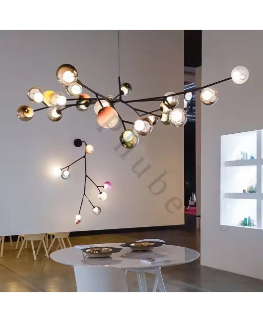 Bocci Glass Chandelier Light For Kitchen island Big Hanging Lamp For Stair Villa Lobby Living Room Pendant Light Ceiling Lamp