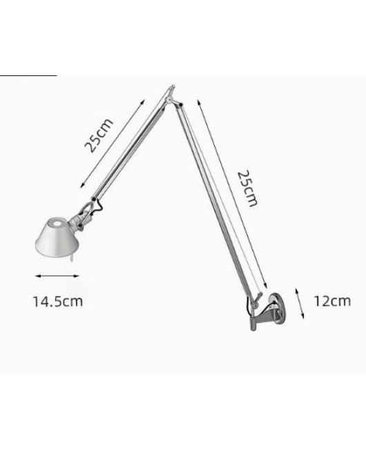 Artemide wall lamp, bedroom bedside reading lamp, mechanical long arm foldable wall lamp