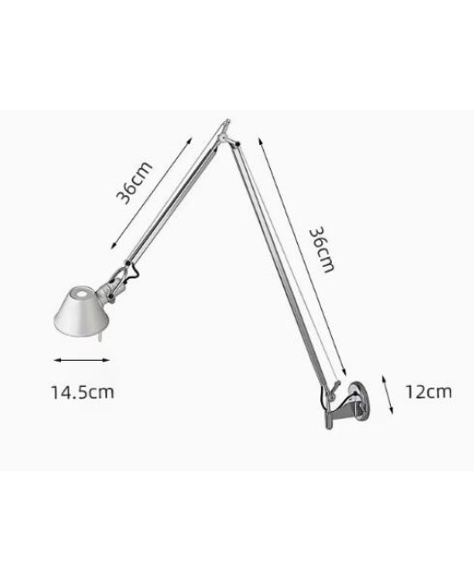 Artemide wall lamp, bedroom bedside reading lamp, mechanical long arm foldable wall lamp