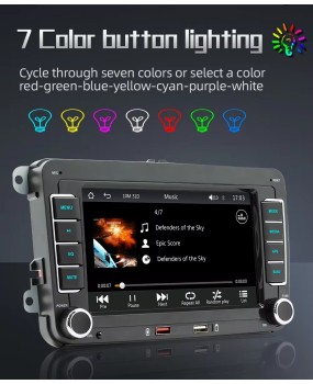 7" 2 Din HD Car Media Video RDS Airplay Car Radio Wireless CarPlay Android Auto Stereo Audio For VW/Seat/Skoda/Passat/Golf/Polo