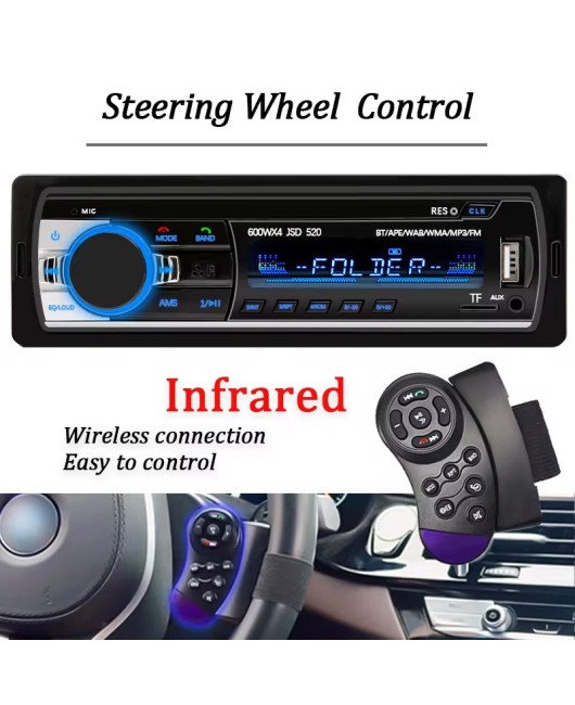 Car Radio 1 din Stereo Multimedia MP3 Player Digital Bluetooth FM ISO Power Aux Input USB Bluetooth Universal Autoradio