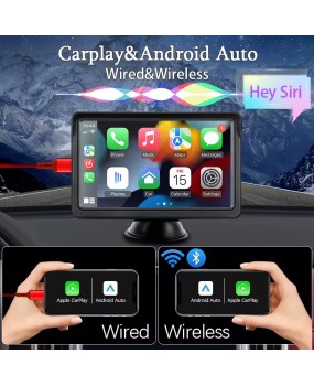 Hippcron CarPlay Android Auto Car Radio Multimedia Video Player 7inch Portable Touch Screen With USB AUX For Rear View Camera