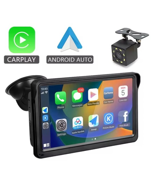 Hippcron CarPlay Android Auto Car Radio Multimedia Video Player 7inch Portable Touch Screen With USB AUX For Rear View Camera