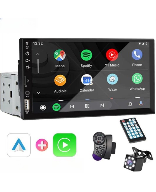 7“ Car Radio 1 Din Carplay Android Auto Multimedia Player HD Touch Screen FM AUX Input Bluetooth MirrorLink Universal Autoradio