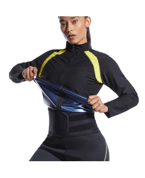 Women Sauna Jacket Slimming Sweat Sauna Suit Sauna Shirt Long Sleeve Workout Tops Body Shaper