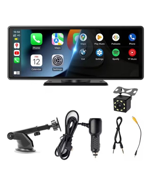 10.26 Inch IPS Screen Wireless CarPlay Android Auto Multimedia Video Player Reverse Camera Monitor Bluetooth FM Transmitter USB