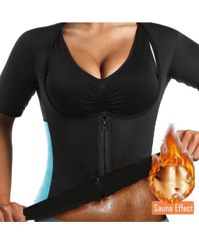 Women Sauna Body Shaper Sweat Suit Sleeve Spa Cami Hot Neoprene Slimming Workout Vest Waist Trainer Top