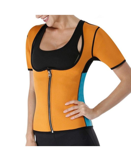 Women Sauna Body Shaper Sweat Suit Sleeve Spa Cami Hot Neoprene Slimming Workout Vest Waist Trainer Top