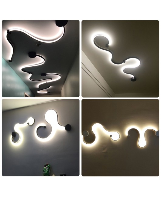 Modern wall lamps for bedroom white or balck color for living room bedside decoration Aisle wall light 