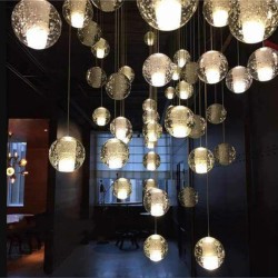 Bocci G4 LED Crystal Glass Ball Pendant Lamp Meteor Rain Ceiling Light Meteoric Shower Stair Bar Droplight Chandelier