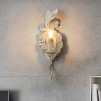 American Rural retro antique resin fishtail wall lamp living room dining room bedroom background wall lamp
