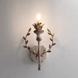American country French pastoral retro old solid wood wall lamp living room dining hall corridor bedroom Wall Lighting