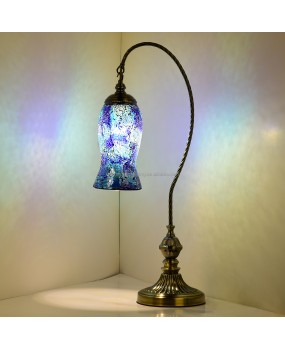 Marrakech Handmade Swan Neck Mosaic Table Lamp Turkish Desk Light with Switch Control Mode