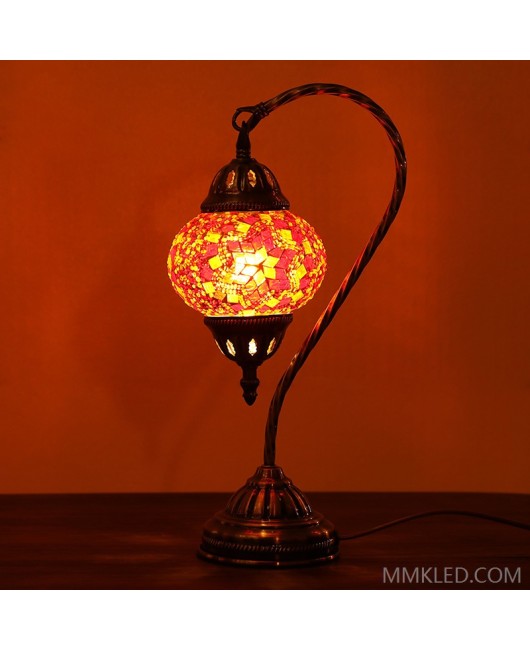 2022 New Type stained glass lamp turkish lamp mosaic moroccan of colored glass bedside lamp