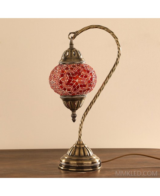 2022 New Type stained glass lamp turkish lamp mosaic moroccan of colored glass bedside lamp