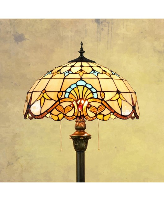 Europa Tiffany Art Colored Glass Living Room Dining Room Bedroom Baroque Floor Lamp Bar Solder Fixture