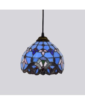 20CM8 inch blue Baroque Mediterranean Euro Tiffany colored glass balcony corridor glass pendant light