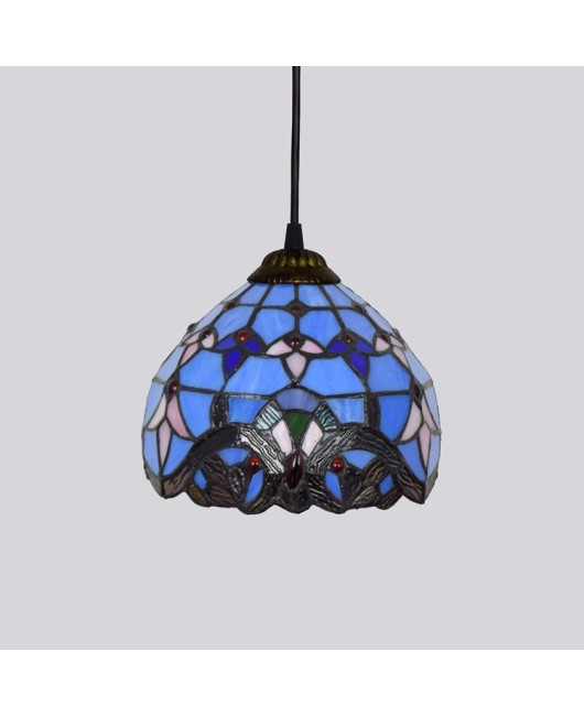 20CM8 inch blue Baroque Mediterranean Euro Tiffany colored glass balcony corridor glass pendant light