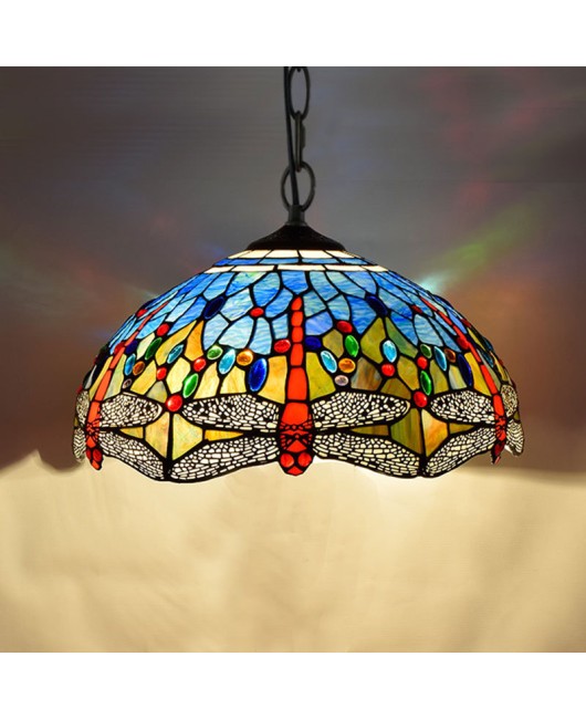 Europa Tiffany Art Colored Glass Restaurant Bedroom Corridor Balcony Pendant Bar Glass Lighting Baroque