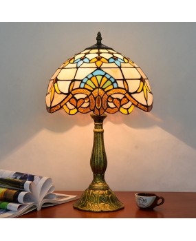 Europa Tiffany Creative Colored Glass Baroque Bedroom Desk Lamp Bar Club Glass Lighting Medium