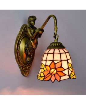 Europa Tiffany Vintage Colored Glass Living Room Dining Room Bedroom Bar Clubhouse Corridor Sunflower Beauty Wall Light