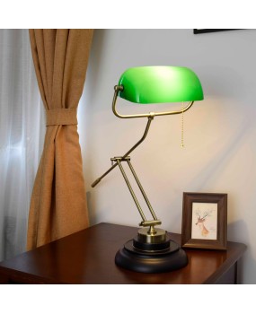 Cross border Amazon American retro green bank desk lamp, old Shanghai hotel bar, same style Republican style headlights