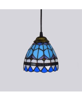 15CM Euro Tiffany Colored Glass Bar Restaurant Retro Mediterranean Blue Balcony Corridor Pendant Light