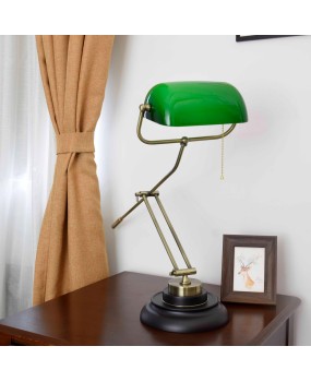 Cross border Amazon American retro green bank desk lamp, old Shanghai hotel bar, same style Republican style headlights