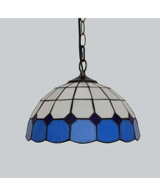 Europa Tiffany Glass Lamp Modern Mediterranean Creative Colored Glass Living Room Dining Room Pendant 30CM Glass Lamp