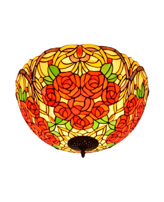 50cm Eu Cong Tiffany Rose Colored Glass Small Living Room Dining Room Bar Bedroom Art Ceiling Light