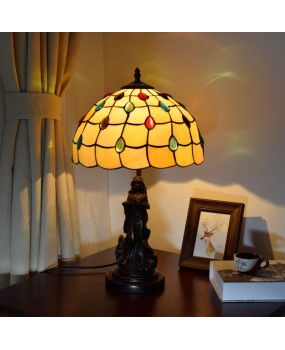 Europa Tiffany Vintage Colorful Beads Warm Color Living Room Dining Room Bedroom Bedhead Desk Lamp Bar Decorative Glass Lamp