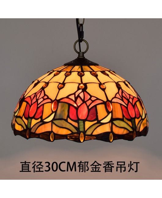 Europa Tiffany Vintage Colored Glass Restaurant Chandelier Bar Clubhouse Internet Cafe Countryside Bedroom Yang Desk Lamp