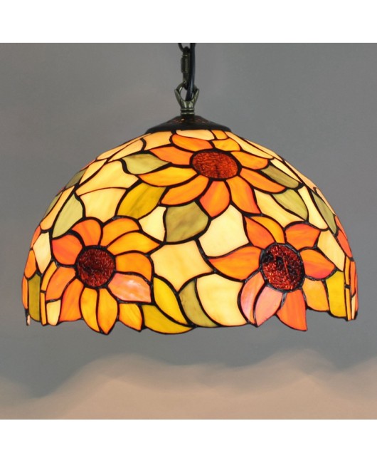 Europa Light Luxury Light Tiffany Colored Glass Vintage Restaurant Pendant Light Bar Club Countryside 30CM Art Lighting