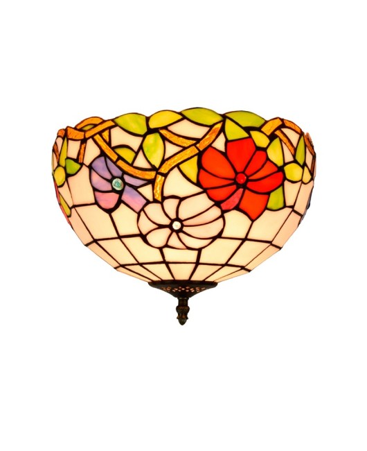 30CM Europa Tiffany Morning Glory Art Colored Glass Restaurant Corridor Bathroom Glass Ceiling Light