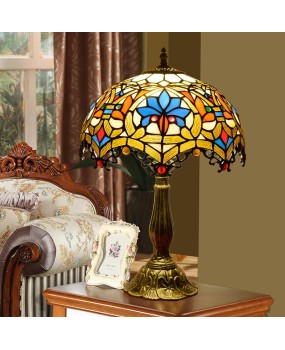 Europa Tiffany Colored Glass Living Room Bedroom Dining Room Bar Hotel Decorative Bedhead Art Desk Lamp Glass Lamp