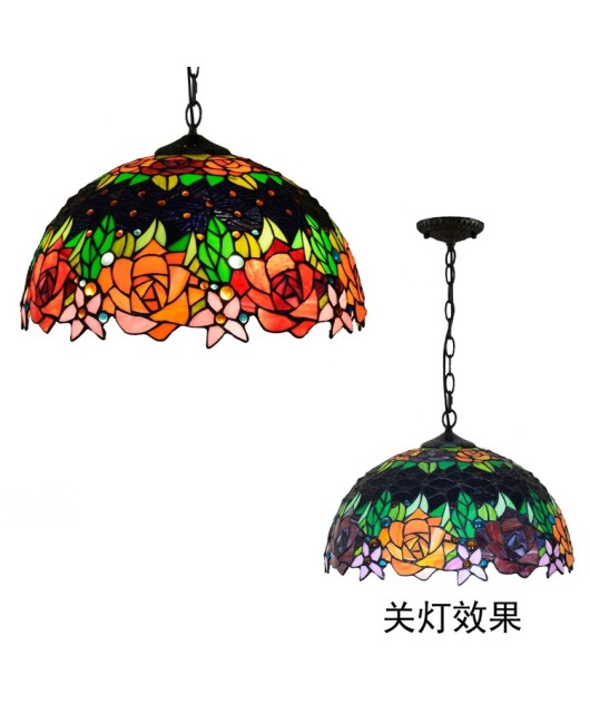 Europa Tiffany Vintage Colored Glass Restaurant Chandelier Bar Clubhouse Internet Cafe Countryside Bedroom Yang Desk Lamp