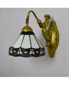 Vintage Euro Tiffany Colored Glass Living Room Dining Room Bedroom Bar Clubhouse Corridor Balcony Wall Light 20CM