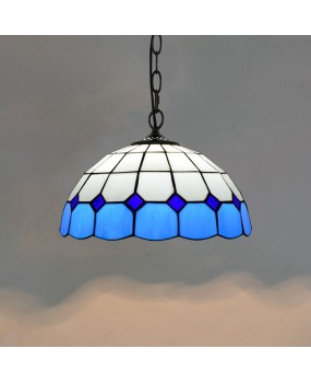 Europa Tiffany Glass Lamp Modern Mediterranean Creative Colored Glass Living Room Dining Room Pendant 30CM Glass Lamp