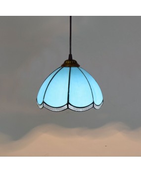 20CM Europa Tiffany Mediterranean Creative Colored Glass Restaurant Bar Bar Bar Pendant Light 8 inches