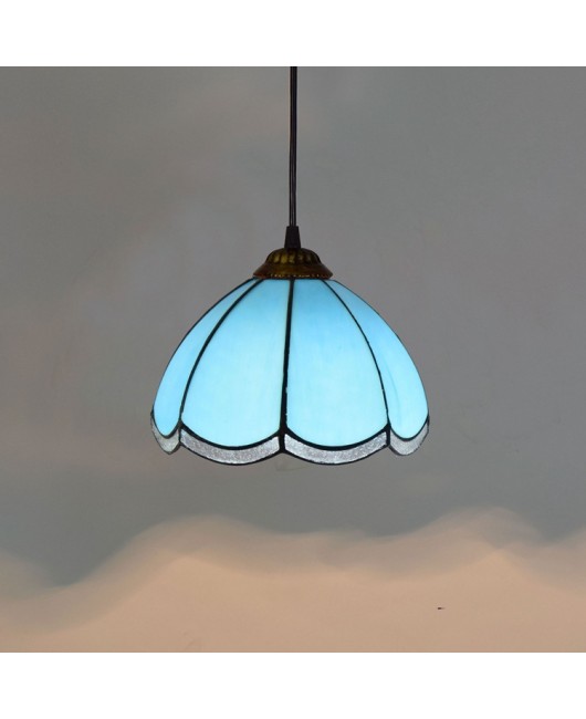 20CM Europa Tiffany Mediterranean Creative Colored Glass Restaurant Bar Bar Bar Pendant Light 8 inches