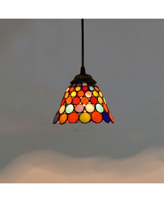 15CM European Tiffany Colored Glass Vintage Corridor Restaurant Bar Terrace Art Small Pendant Light 6 inches