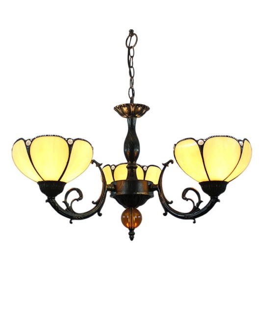 Europa Tiffany Simple Colored Glass Bar Clubhouse Network Coffee Warm Color Three Head Glass Hanging Light Fixture