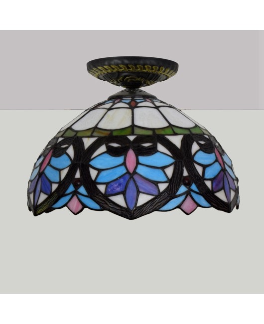 30CM Europa Tiffany Blue Love Colored Glass Restaurant Bedroom Corridor Bathroom Glass Ceiling Light