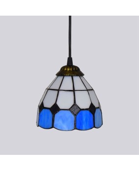 15CM Euro Tiffany Colored Glass Living Room Restaurant Bar Clubhouse Mediterranean Blue Small Pendant Glass