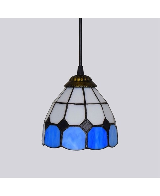 15CM Euro Tiffany Colored Glass Living Room Restaurant Bar Clubhouse Mediterranean Blue Small Pendant Glass