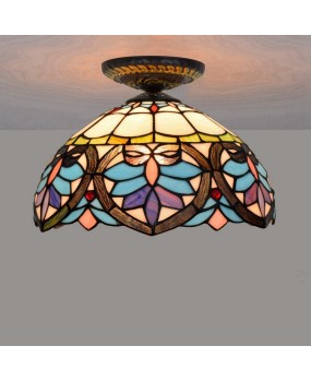 30CM Europa Tiffany Blue Love Colored Glass Restaurant Bedroom Corridor Bathroom Glass Ceiling Light