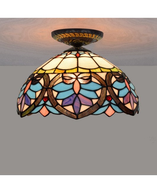 30CM Europa Tiffany Blue Love Colored Glass Restaurant Bedroom Corridor Bathroom Glass Ceiling Light