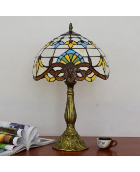 Europa Tiffany Creative Colored Glass Baroque Bedroom Desk Lamp Bar Club Glass Lighting Medium