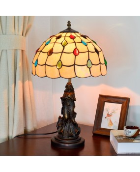 Europa Tiffany Vintage Colorful Beads Warm Color Living Room Dining Room Bedroom Bedhead Desk Lamp Bar Decorative Glass Lamp